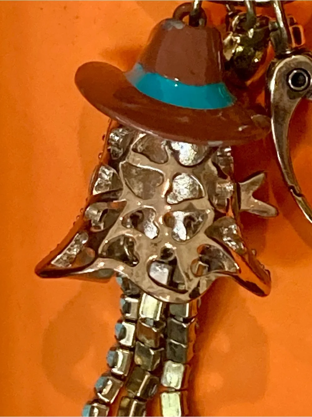 NWT and box Betsey Johnson spooky sheriff cowboy ghost bag charm and keychain.